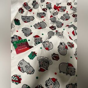 Festive Hippo Pajama pants